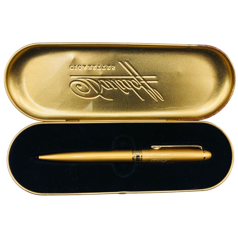 VTG Davidoff Cigarettes Ballpoint gold tone pen all out of ink